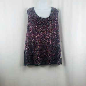 George Sequin front knit tank top 4X